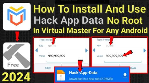 how to install and use hack app data .